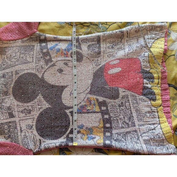 Disney Mickey Mouse crochet sequin sz s crew neck sweater - Picture 5 of 5